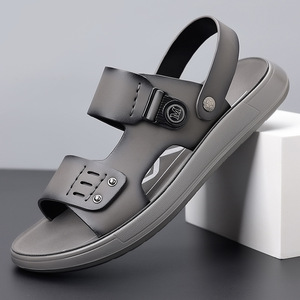 Men's Summer Outdoor Steel Toe Arch Support <b>Sandals</b> PU Leather Upper Lightweight Cushioning Beach Walking Casual Open Toe <b>Sandal</b> - Product Image 1