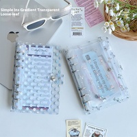 Classeur coréen à spirale A6 avec dossier de fichiers en PVC transparent à pois colorés à six trous Insert de cahier d'archives de documents à feuilles mobiles