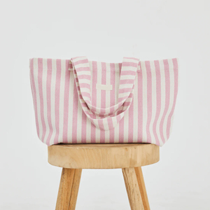 Túi <span class=keywords><strong>tote</strong></span> canvas in logo tùy chỉnh thân thiện với môi trường Royal Fair, họa tiết sọc, cỡ lớn, đeo vai, đi biển, đựng đồ đa năng dành cho nữ - Product Image 1