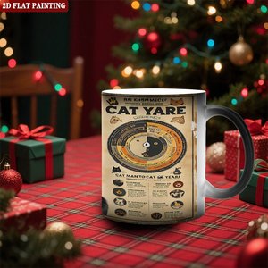 Frosted Black <b>Ceramic</b> <b>Mug</b> 11oz Heat Color Changing Sublimation Cat Yare Design - Product Image 2