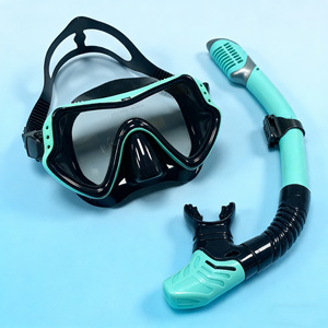 JUNHAIINS Diving Mask And Snorkel Set Adult <b>Large</b> <b>Frame</b> Silicone Anti Fog Tempered Glass For Snorkeling - Product Image 2