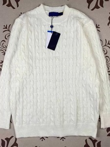 Nouveau <span class=keywords><strong>Pull</strong></span> <span class=keywords><strong>Homme</strong></span> en Coton Anti-Boulochage et Anti-Plis, Tricoté sur Mesure, avec Broderie Frontale Torsadée RL, Collection Hiver Designer - Product Image 4