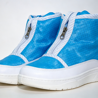 Disponible en plusieurs couleurs : Bottes longues antistatiques ESD en PU/PVC sans peluches pour salle blanche, chaussures antistatiques avec semelle en PU
