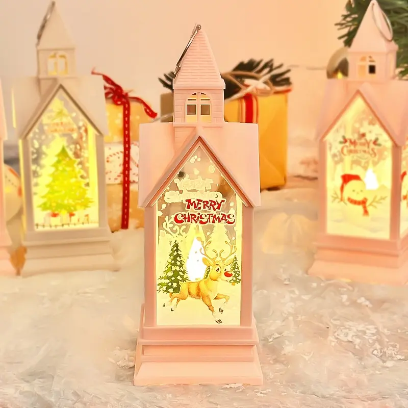 Christmas Decorations Castle Lantern LED Electric Candle Lights Christmas Tree Hanging Night Lights