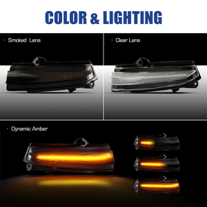 مصباح إشارة انعطاف LED كهرماني اللون مثبت على المرآة الجانبية لسيارات فورد فيوجن ومونديو الجيل الرابع 2014-2018 (قطعتان) - Product Image 2