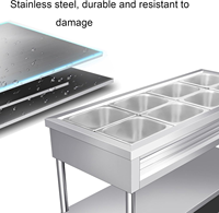 Table à vapeur électrique de comptoir grande capacité avec thermostat intelligent pour les fêtes, les buffets, la restauration, bain-marie