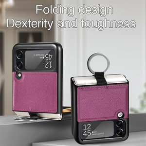 <span class=keywords><strong>Z</strong></span> <span class=keywords><strong>Flip</strong></span> 4-funda de piel sintética híbrida para PC, carcasa protectora fina y duradera para teléfono <span class=keywords><strong>Samsung</strong></span> Galaxy <span class=keywords><strong>Z</strong></span> <span class=keywords><strong>Flip</strong></span> 4 3 <span class=keywords><strong>5G</strong></span> con anillo - Product Image 4