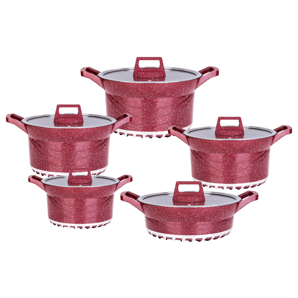 Granite Cookware Set Non-Stick Marble Aluminum Pots and Pans Modern Design Eco-Friendly Ceramic Kitchenware · image 2