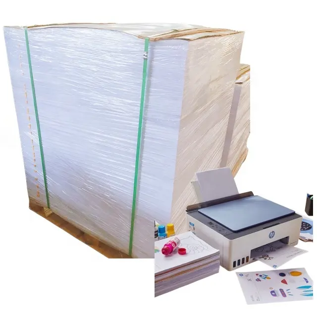 Unbeschichteter Blatt druck Offset Holz freies Papier Bond papier für den Verpackungs druck Hochwertiges Gsm Weiß 1 Tonne Virgin Wood Pulp