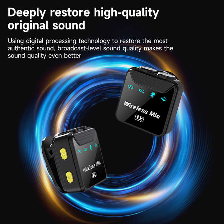 SX23 portable wireless lavalier microphone for Vlog live audio and Vlog video recording Compatible with multiple devices