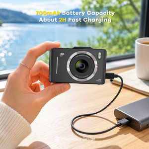 Caméra numérique 4K économique, 48MP, autofocus, zoom 16x, écran 2,8 pouces, <span class=keywords><strong>enregistreur</strong></span> vidéo <span class=keywords><strong>MP3</strong></span> pour vlogueurs <span class=keywords><strong>YouTube</strong></span> TikTok - Product Image 4