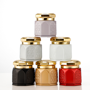 Dubai nghệ tây 150ml lọ thủy tinh có nắp đậy Rỗng Mỹ phẩm bao bì container Blush Vàng nắp thủy tinh kín có thể - Product Image 5