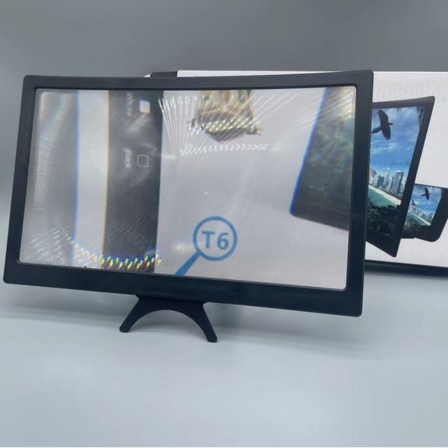 Cross-border 12-inch Mobile Phone Screen Amplifier 14-inch HD Curved Screen Plastic Universal Suction Cup Bracket Model T6