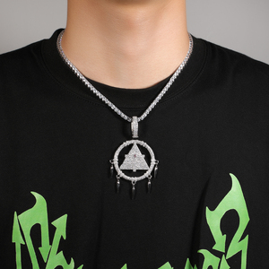 Nouveauté Bijoux Hip Hop Mode Géométrique Vintage Collier Pendentif Roue de la Sagesse du Millénaire - Product Image 5