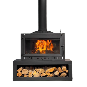 Moderna ghisa incastonata stufa a legna con vero fuoco per il riscaldamento domestico e l'arredamento in ville autocostruite - Product Image 6