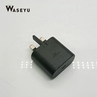 Chargeur mural USB-C PD 25W à charge super rapide, adaptateur de voyage, type C, prise UK, pour téléphones mobiles Samsung Galaxy Android