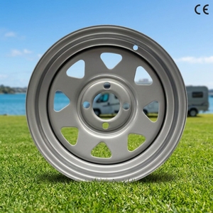 Nouvelle roue de <span class=keywords><strong>remorque</strong></span> en acier, jantes argentées 13x4.5J, PCD 114.3mm, 5 <span class=keywords><strong>trous</strong></span> de boulons, charge utile maximale 1730LBS <span class=keywords><strong>pour</strong></span> bateau/moto/agriculture - Product Image 1