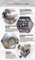Mesin Penggiling Vakum Tugas Berat Industri, Tumbler Marinasi Daging Otomatis Penuh, Mesin Pengolah Daging Stainless Steel