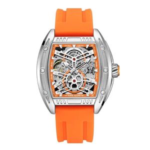 นาฬิกาข้อมือ MEGIR 8601 สำหรับผู้ชาย ดีไซน์หรูหรา หน้าปัดทรง Tonneau ระบบจักรกลอนาล็อก สายซิลิโคน สปอร์ต ออโตเมติก รุ่นใหม่ กันน้ำ แฟชั่นสำหรับผู้ชาย - Product Image 4