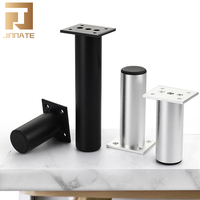 Pieds de table et de chaise réglables en hauteur en aluminium, couleur noir argenté, pour hôtel, cuisine, atelier, mobilier