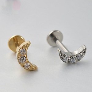 Pendientes de Flor con Baño de Titanio G23, Pequeños, con Cristal, Joyería para Perforaciones, Uso Diario, Joyería de Moda - Product Image 4