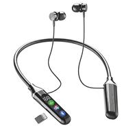 Écouteurs intra-auriculaires à tour de cou 5.4 avec indicateur de batterie LED, faible latence, son stéréo, basses puissantes, pour le gaming, la musique, la course en extérieur, IPX4
