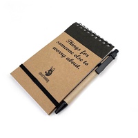 Mini bloc-notes autocollant avec stylo, couverture Kraft, Logo personnalisé