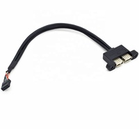 Cable de Datos para Placa Base con Puertos USB, Conector Dupont de 2.54mm a Doble USB Hembra para Montaje en Panel