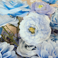 Cascade de roses artificielles série bleue, arrangement floral pour table, décoration de scène de banquet de mariage, chemin de table fleuri