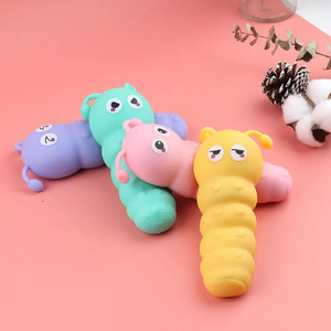 Jouet à presser en forme de chenille animale, mignon et doux, en TPR, élastique, pour soulager le stress - Product Image 4