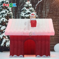 Tente de Noël gonflable portable Santas Grotto avec éclairage LED