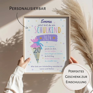 Carte-cadeau personnalisée <span class=keywords><strong>pour</strong></span> la rentrée scolaire, porte-cadeau <span class=keywords><strong>pour</strong></span> l'inscription scolaire des filles, cadeau créatif <span class=keywords><strong>pour</strong></span> la première journée d'école - Product Image 2