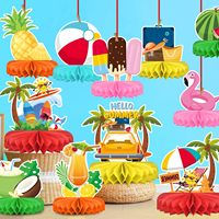 Kit de décorations pour fête à thème plage - Centres de table en nid d'abeille et décorations de table sur le thème de la plage pour les décorations d'été et de fête au bord de la piscine