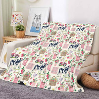 Nueva Manta de Franela con Diseño de Animales de Granja, Cerdos, Vacas y Pollos, Personalizada, Cálida y Suave para Invierno, para Sofá, Cama o Sillón