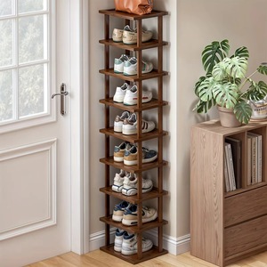 9-Tier Bamboo <b>Shoe</b> <b>Rack</b>, Tall and Narrow Vertical <b>Storage</b> <b>Rack</b>, Entryway Corner Multi-Layer <b>Shoe</b> <b>Storage</b> <b>Rack</b>, Multi-Functional - Product Image 1