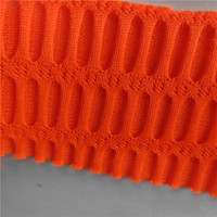 Tissu en maille 3D respirant double face antistatique écologique 100% polyester orange fluorescent pour chaussures