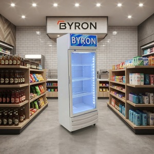 ตู้แช่เครื่องดื่มแบบประตูเดียวแนวตั้ง Byron ระบบทำความเย็นแบบ Direct Cooling ตู้แช่เครื่องดื่มเชิงพาณิชย์ ไฟ LED ด้านใน ชั้นวางของ 4 ชั้น LC - Product Image 1