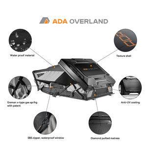 <span class=keywords><strong>Tente</strong></span> <span class=keywords><strong>de</strong></span> <span class=keywords><strong>toit</strong></span> ADA anti-UV en ABS à coque rigide avec coque supérieure 3D unique, ouverture latérale, intérieur confortable pour le camping tout-terrain 4x4 4WD - Product Image 2