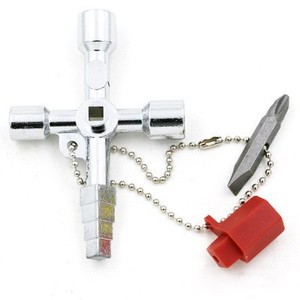 Multi Functional Square <b>Head</b> Key Wrench 156mm Chrome Plated Steel Industrial Grade For Elevator Train Door Water Meter Valve - Product Image 3