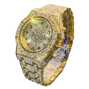Montre de style Hip Hop entièrement sertie de diamants, montre à quartz en acier inoxydable avec cadran en moissanite, testée au diamant - Product Image 6