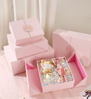 Boîte cadeau de luxe écologique à double porte avec fermeture magnétique en feuille d'or, design personnalisable pour la Saint-Valentin, les mariages et les propositions de mariage