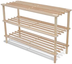 Legno massello di abete 2 x <span class=keywords><strong>scarpiera</strong></span> 3 livelli calzature ripiano ripiano - Product Image 1