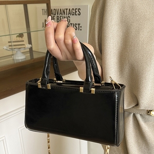 Casual Vintage Retro Style Women's PU Leather Box <strong>Bag</strong> with Zipper Closure Single Strap Top Handle Waterproof <strong>Mini</strong> Tote - Product Image 2
