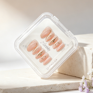 <span class=keywords><strong>Ongles</strong></span> artificiels en ABS sur mesure, forme amande, effet œil de chat, couvrance totale, haute qualité, paillettes scintillantes, design brillant, vente en gros - Product Image 4