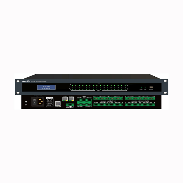 Professional Dante DSP Matrix Audio Processor 16*16 Digital Audio Media Matrix System with 2 Dante Interfaces 48KHz/24bit