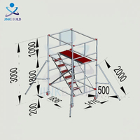 Échafaudage en aluminium Usine chinoise Tour d'échafaudage en alliage d'aluminium polyvalente 5m 10m 15m Échafaudage mobile pour la construction