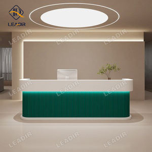 Moderna vernice minimalista legno metallo registratore di <span class=keywords><strong>cassa</strong></span> salone di bellezza <span class=keywords><strong>Bar</strong></span> Reception Logo personalizzato Front Desk - Product Image 4