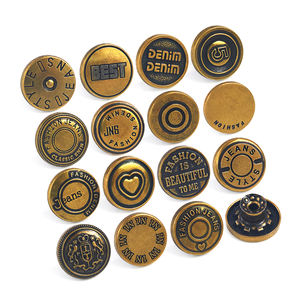 KUNSHUO Bouton Usine Personnalisé Vintage Logo Denim En Alliage De Zinc Zamac et Rivets costume métal argent jeans boutons pour jeans - Product Image 4