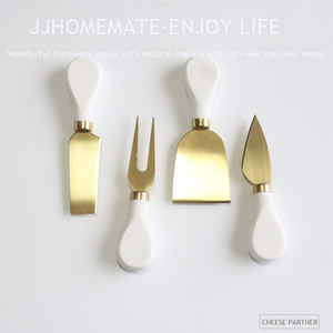 大理石ハンドルチーズスライサーカッターナイブセット4ピースギフトボックス梱包ステンレスチーズスプレッダーセット - Product Image 6