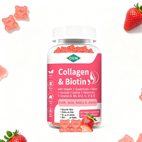 Gummies de collagène à marque privée OEM avec biotine et kératine pour cheveux, peau, ongles et articulations, saveur fraise